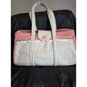 Large Weekender Bag/Carry-on Snap Color Block Local Seamtress Button Detailing